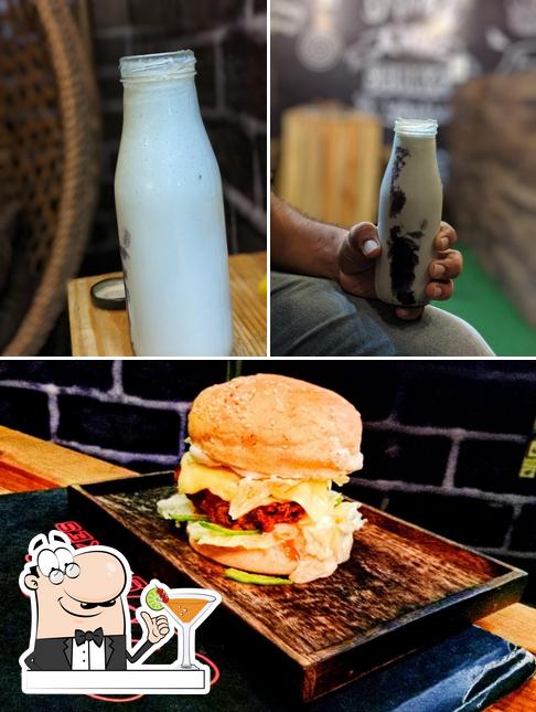 The restaurant's drink and burger