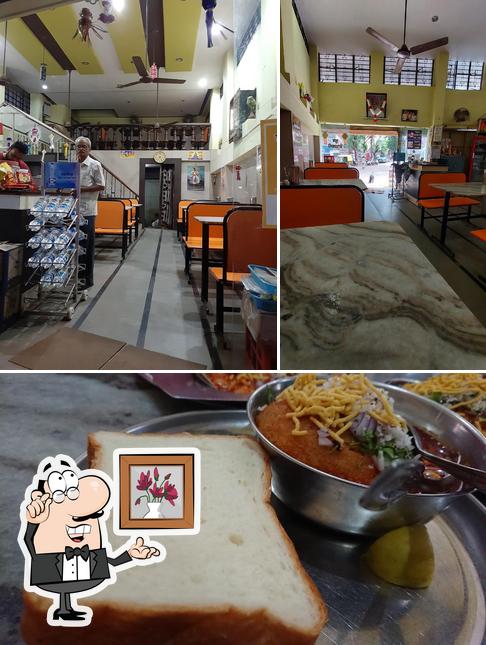 Among various things one can find interior and food at Khasbag Misal