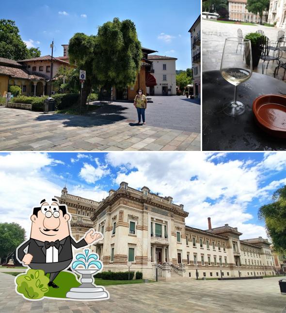 Dai un’occhiata alla foto che mostra la esterno e vino di Caffè Rigoletto