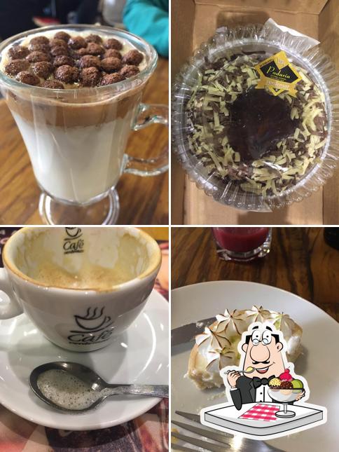 Café e Pizzaria Verdemar serve uma gama de pratos doces