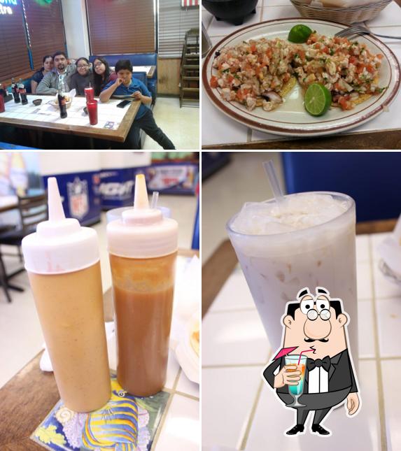 This is the photo displaying drink and dining table at Mariscos Sinaloa
