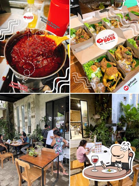 В LALAPAN BOSS Harga Kaki Lima Rasa Bintang Lima Lezat & Murah есть еда, внутреннее оформление и многое другое