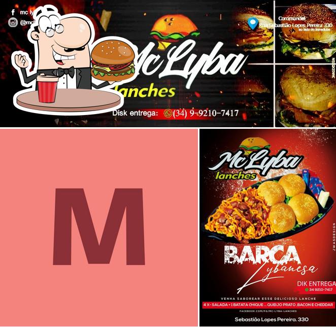 Deguste um dos hambúrgueres disponíveis no Mc lyba lanches