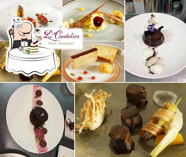 Hotel Restaurant Les Caudalies offre une variété de desserts