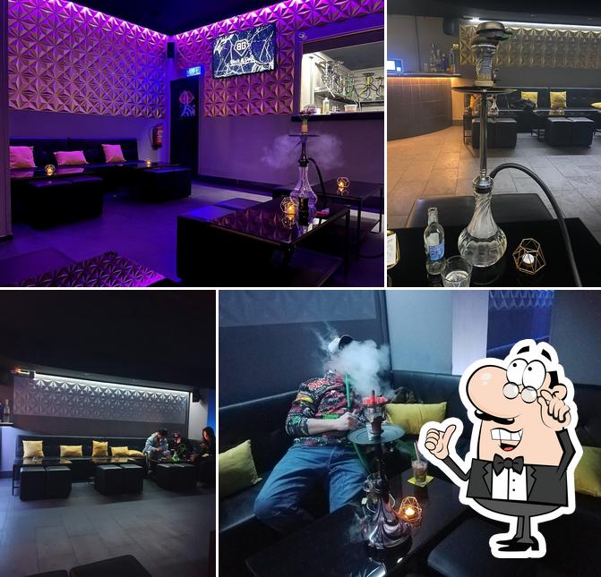 The interior of Black And Gold Shisha Lounge