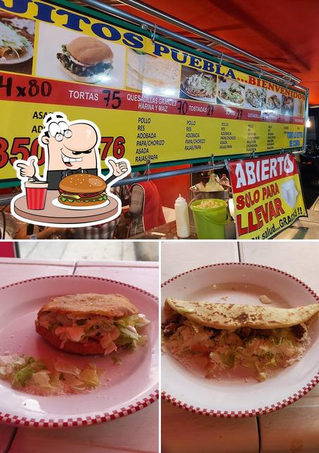 Get a burger at Antojitos Puebla
