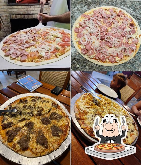 Escolha pizza no Restaurante e Pizzaria do Gaúcho