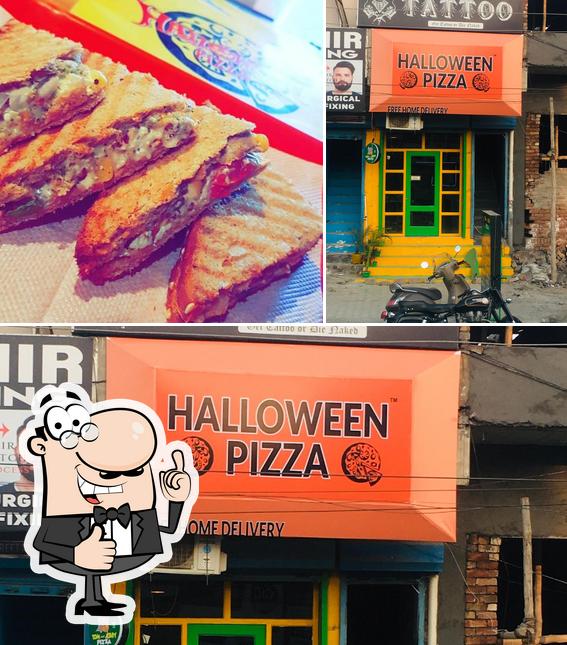 Look at the image of Halloween Pizza
