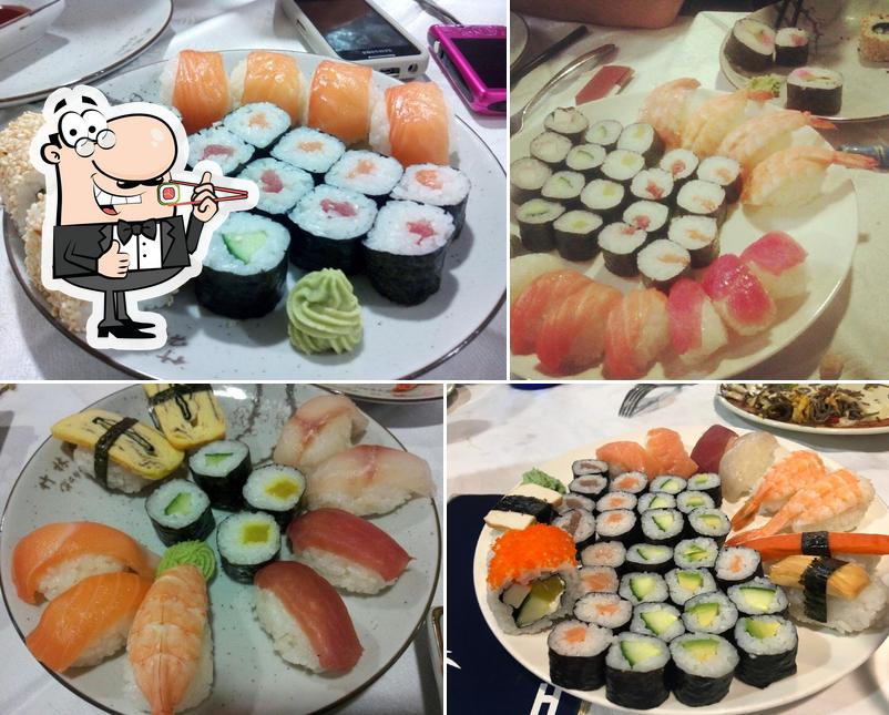 Sushi rolls are served at Restaurante Japonés - HAYACI