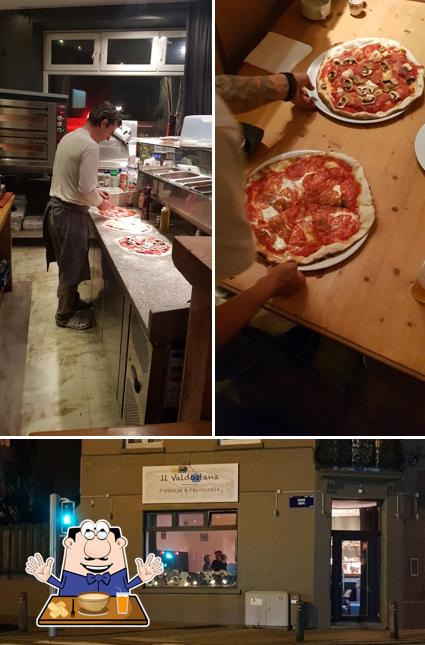 La photo de la nourriture et intérieur de pizzeria Valdostana’s