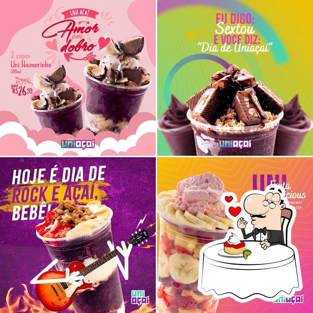 Uni Açaí serve uma gama de sobremesas