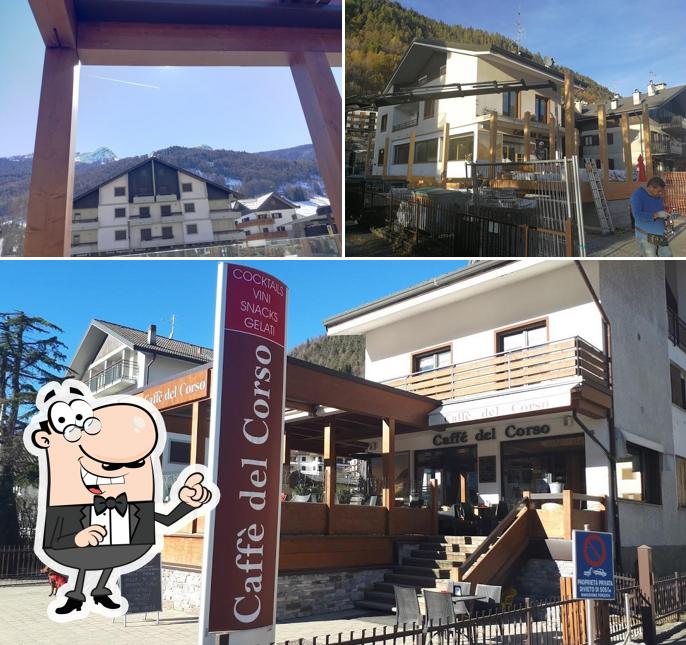 Puoi goderti l'aria fresca da seduto all'esterno di Caffè Del Corso Aprica
