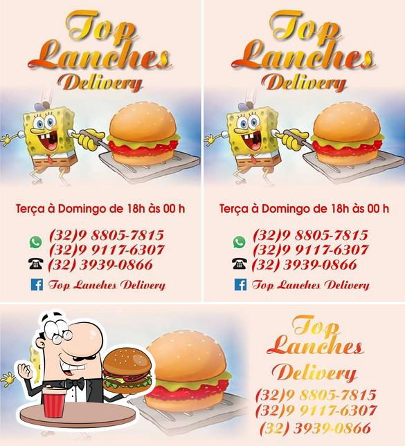 Consiga um hambúrguer no Top Lanches Delivery Barbacena MG