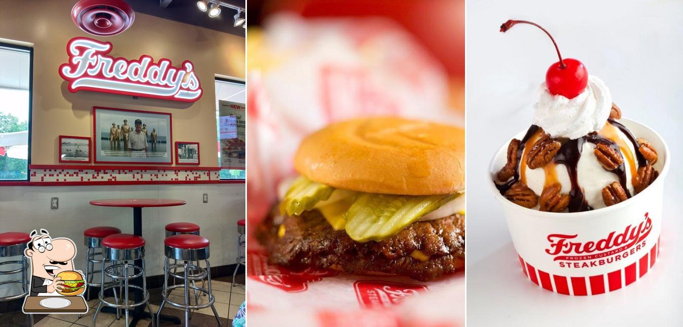 Hamburger at Freddy's Frozen Custard & Steakburgers