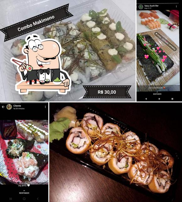 Escolha diferentes opções de sushi