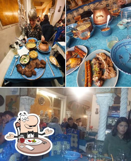 Voici la photo affichant la table à manger et intérieur sur Djerba