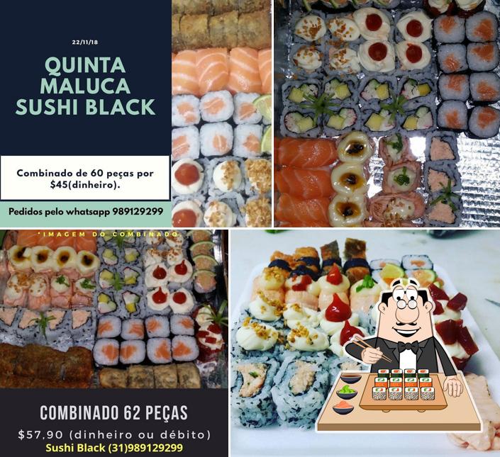 Rolos de sushi são oferecidos por Sushi Black