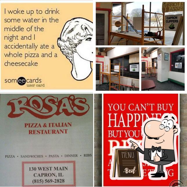 Rosa's Pizza & Italian Restaurant in Capron Restaurant menu and reviews