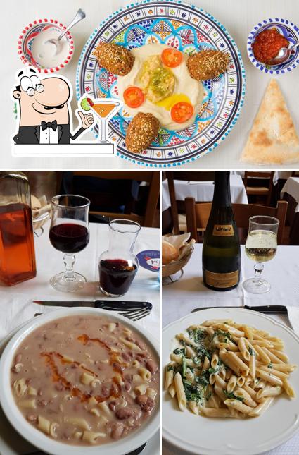 Guarda la immagine che presenta la bevanda e cibo di Ristorante Pizzeria Orti16, Con Cucina Mediorientale