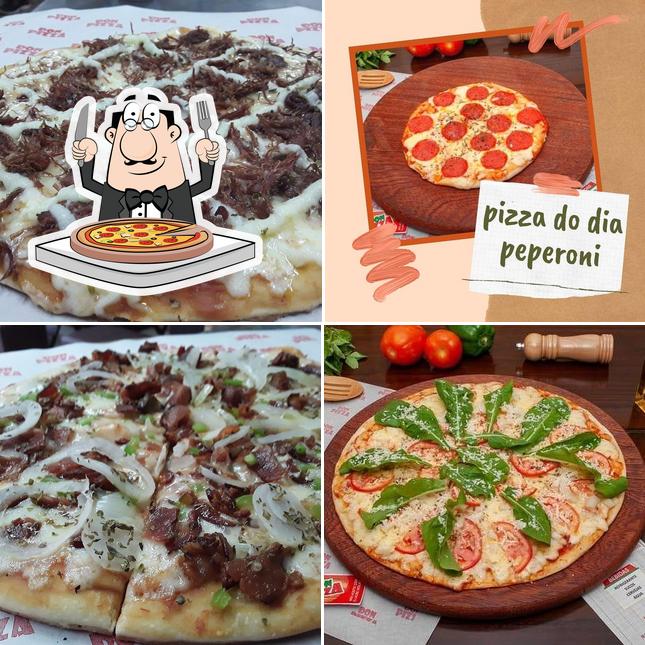 Escolha diferentes variedades de pizza