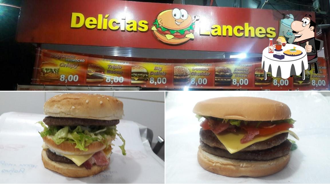 Os hambúrgueres do DELICIAS LANCHES irão saciar uma variedade de gostos