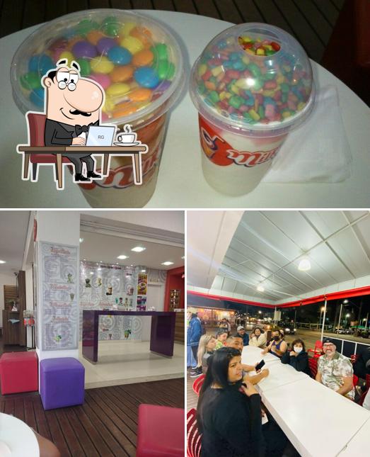 A imagem a MilkShakeria’s interior e comida