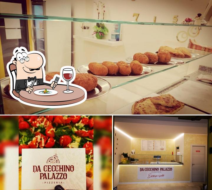 Questa è la foto che mostra la cibo e interni di Da cecchino palazzo