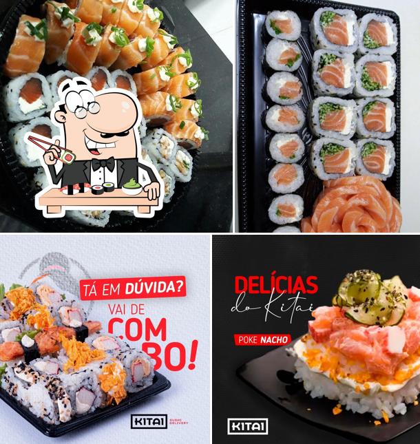 Escolha diferentes opções de sushi