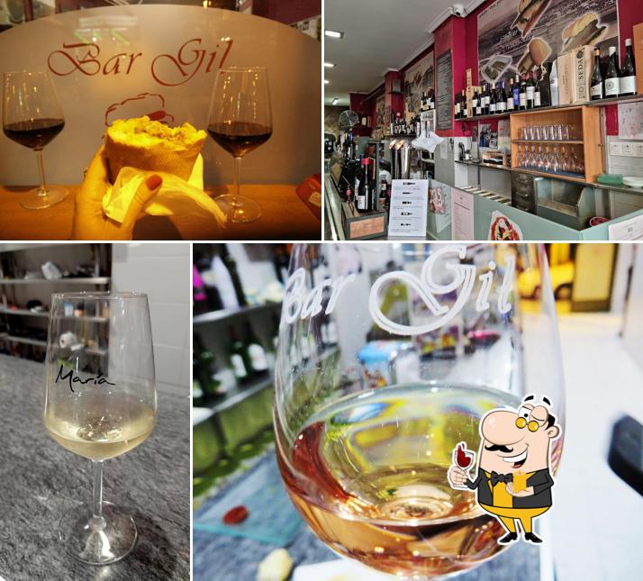 It’s nice to savour a glass of wine at BAR GIL ( EL REY DE LA SARDINA CON GUINDILLA Y ANCHOA) REPSOL