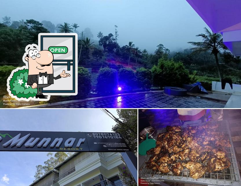 The photo of exterior and meat at Grace Munnar Resort