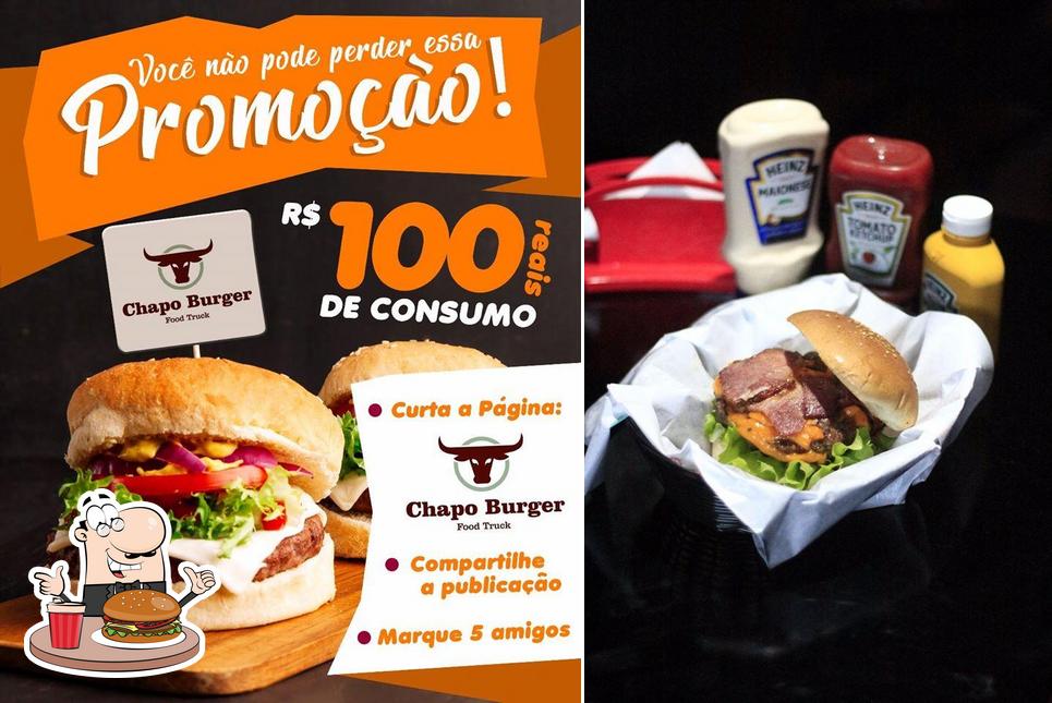 Peça um hambúrguer no Chapo Burger Saturno Preto