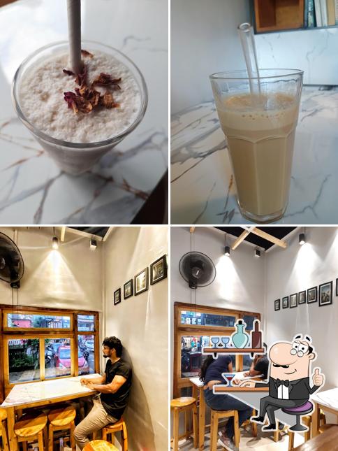 This is the image showing interior and food at FAT PLATE
