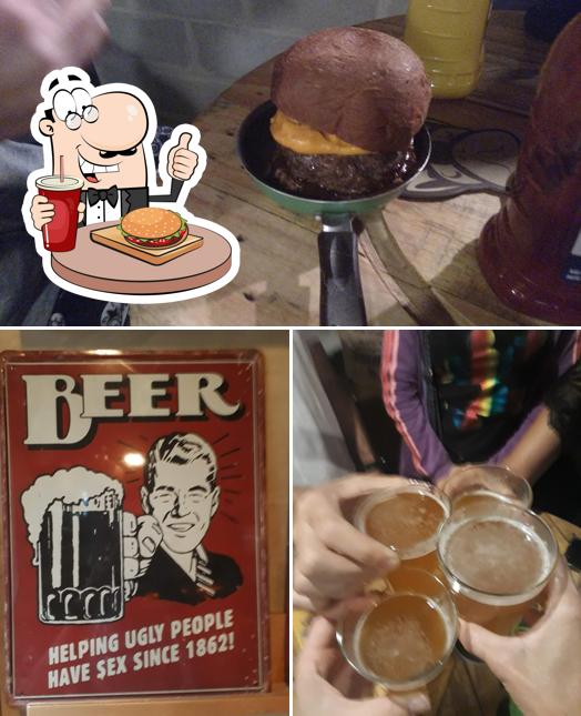 Hambúrguer em Dona Clara sandwiches e beers