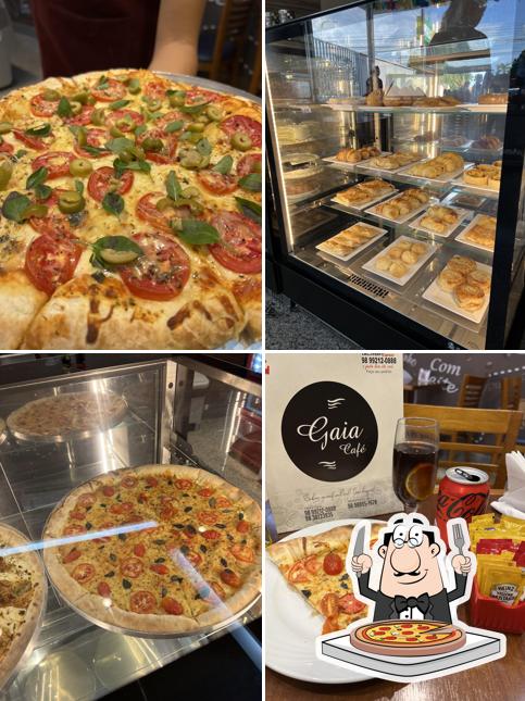 Escolha pizza no Gaia Café