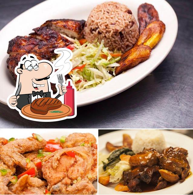 Elige una receta con carne en Donna's Caribbean Restaurant