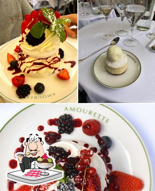 Amourette Passy Tour Eiffel propose une variété de plats sucrés