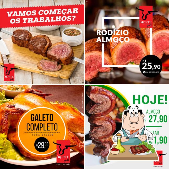 Prove refeições de carne no Restaurante Cantina Norte