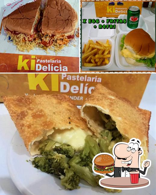 Delicie-se com um hambúrguer no Pastelaria Kidelicia