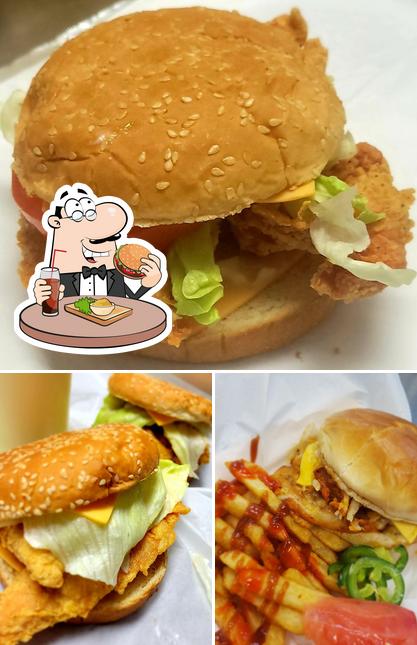 Get a burger at Shrimps Fish & Chicken