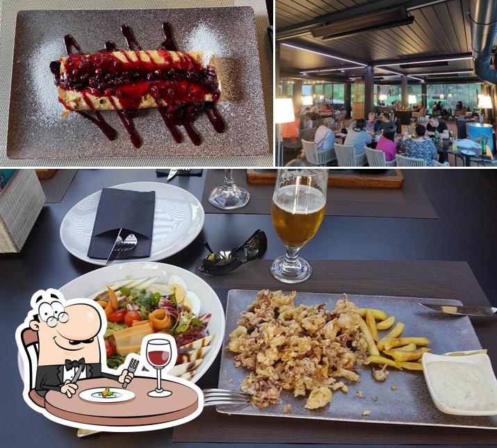 Dai un’occhiata alla immagine che mostra la cibo e interni di Restoran Štagelj