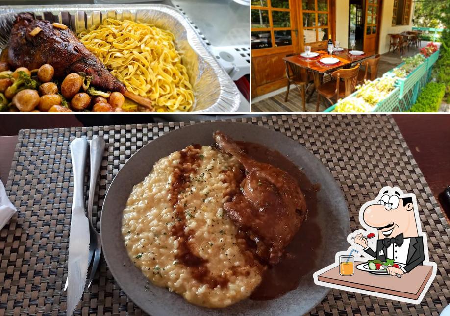 Entre diferentes coisas, comida e interior podem ser encontrados no Gianttura Ristorante