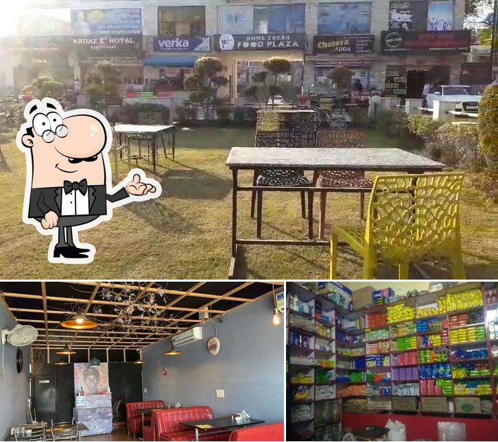 The photo of interior and food at Food Plaza