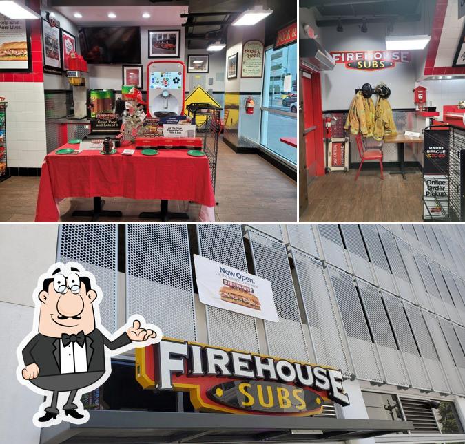 The interior of Firehouse Subs LA Downtown