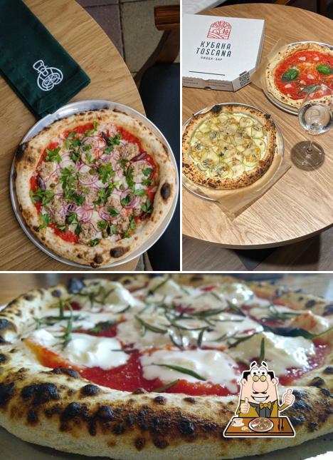 Essayez des pizzas à Kubana Toscana