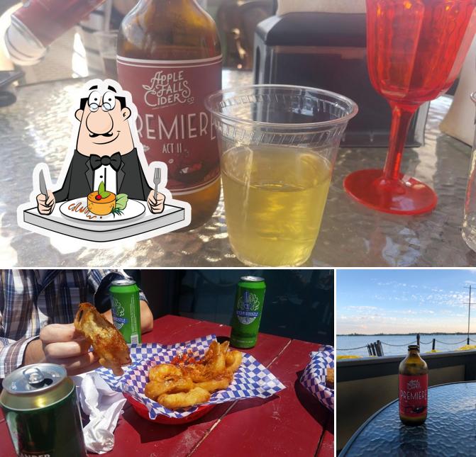 The picture of food and beer at The Pier Patio Bar and Grill