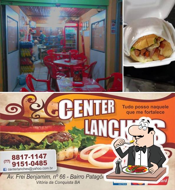 A ilustração do Hamburgueria Center Lanches’s comida e interior