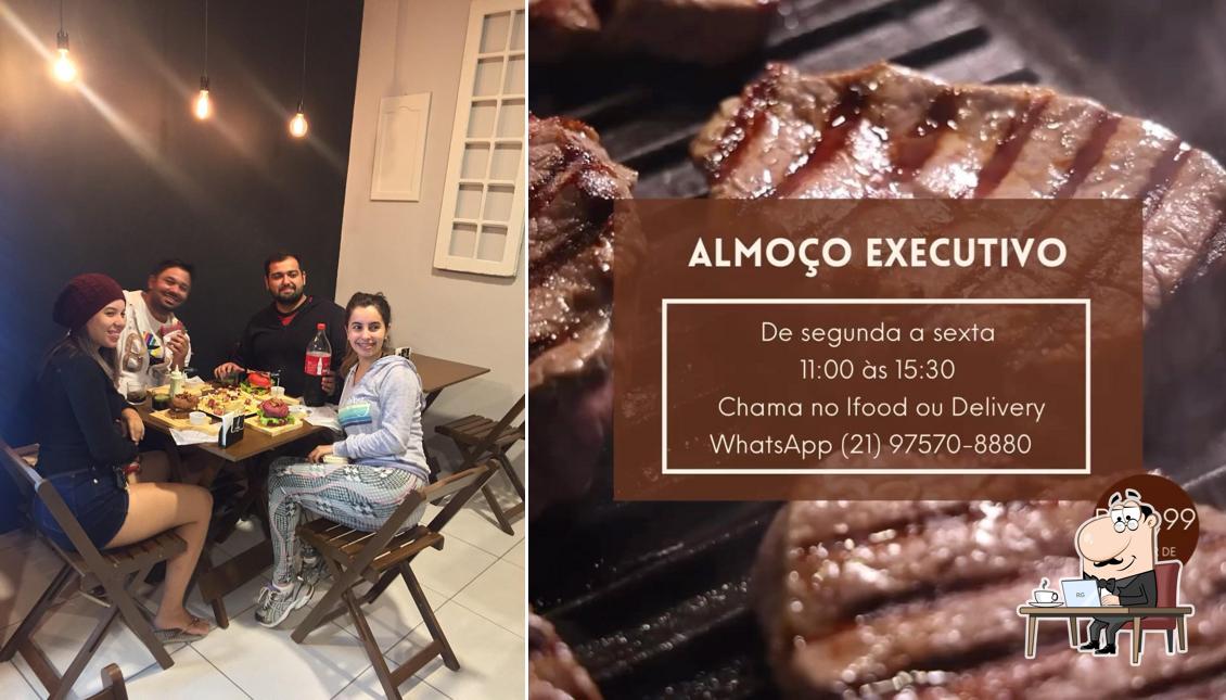 Sente em uma das mesas no Barriga Lanches Pedreira