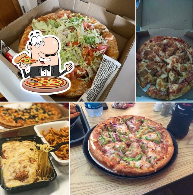 Get pizza at Deluxe House of Pizza