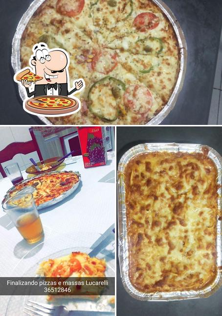 Escolha pizza no Tele-pizzas Lucarelli e Massas - delivere