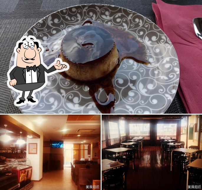 The picture of interior and food at Bar y restaurante Miralmar